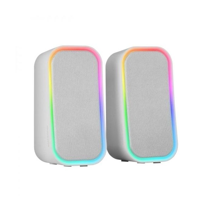 Mars Gaming MS-OM Altavoces - Sonido 20W - Chipset DSP - Iluminacion RGB - Bluetooth 5.3 - AUX-IN - Control Intuitivo - Compatibilidad Universal - Color Blanco