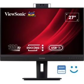 Viewsonic Monitor 27" VG2757V-2K QHD IPS - HDMI - DisplayPort - Monitor con Webcam - USB Type C (90W charging) - RJ45 Ethernet - 2 USB - Altavoces - Windows Hello - Color Negro