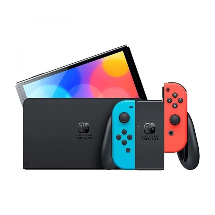 Nintendo Consola Nintendo Switch Oled Neon - Incluye Base y 2 Mandos Joy-Con - Color Azul/Rojo
