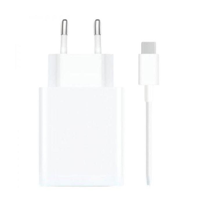 Xiaomi 120W HyperCharge Combo Cargador de Pared para Smartphone USB-A 120W + Cable - Identificacion Inteligente de Dispositivos - Color Blanco