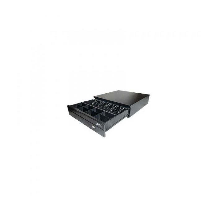 AVPos CASH-U280 Cajon Portamonedas 41cm Automatico - 5 Posiciones Billetes - 8 Posiciones Monedas - RJ11 - Color Negro