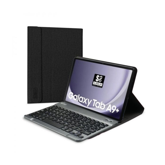 Subblim Keytab Pro BT Funda Exclusiva + Teclado para Tablet Samsung Galaxy Tab A9+ 11? - Teclado Compacto Bluetooth - Cierre Magnetico - Conecta hasta 3 Dispositivos - Color Negro