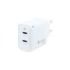 Coolbox Cargador de Pared GaN 35W USB-C/USB-C Carga Rapida - Compacto - Tecnologia GaN - Doble Puerto USB-C - Color Blanco