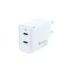 Coolbox Cargador de Pared GaN 35W USB-C/USB-C Carga Rapida - Compacto - Tecnologia GaN - Doble Puerto USB-C - Color Blanco