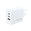 Coolbox Cargador de Pared GaN 65W USB-C/USB-C/USB-A Carga Rapida - Tecnologia GaN - Compatible con Multiples Dispositivos - Diseño Compacto. - Color Blanco