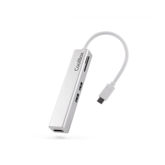 Coolbox MINIDOCK LITE USB-C Aluminio - HDMI - 3xUSB3.0 - SD - MicroSD - Color Blanco