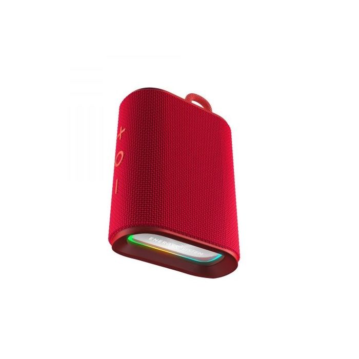 Energy Sistem Altavoz Bluetooth - Hecho con Plastico Reciclado - IPX6 - 12h de Autonomia - Radio FM - Luces LED - Manos Libres - Micro SD - TWS - Color Rojo