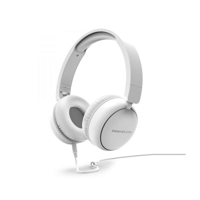 Energy Sistem Auriculares Circumaurales - Diseño Ultraligero - Microfono Integrado - Cable Extraible - Compatibles con Mac/PC/Smartphone/Tablet - Color Blanco