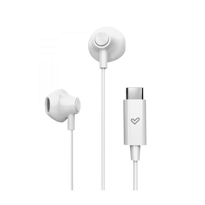 Energy Sistem Auriculares - Sonido HD - Conexion Tipo C - Microfono Integrado - Control de Reproduccion - Ligeros y Comodos - Packaging Reciclado - Color Blanco