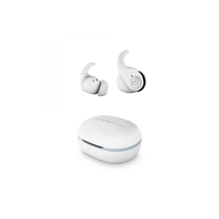 Energy Sistem Auriculares Inalambricos - True Wireless - Bluetooth 5.3 - IPX5 - 20h Autonomia - Secure-Fit+ - App Personalizable - Microfono Estereo - Color Blanco