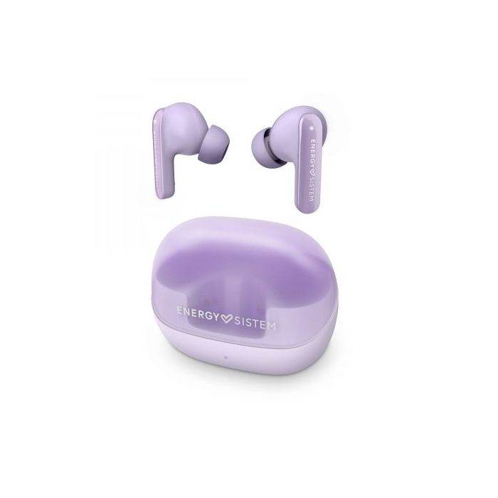 Energy Sistem Auriculares ANC - Cancelacion de Ruido - 25h Autonomia - Bluetooth 5.4 - Resistencia IPX4 - Materiales Reciclados - Color Morado