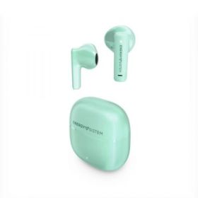 Energy Sistem Auriculares True Wireless - Bluetooth 5.4 - Graves Profundos - 20h Autonomia - Materiales Reciclados - Asistente de Voz Integrado - Color Verde