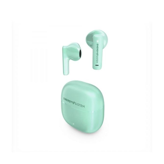 Energy Sistem Auriculares True Wireless - Bluetooth 5.4 - Graves Profundos - 20h Autonomia - Materiales Reciclados - Asistente de Voz Integrado - Color Verde