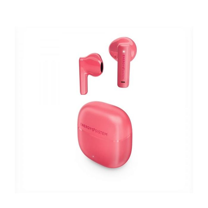 Energy Sistem Auriculares True Wireless - Bluetooth 5.4 - 20h Autonomia - Graves Profundos - Materiales Reciclados - Asistente de Voz Integrado - Color Rojo