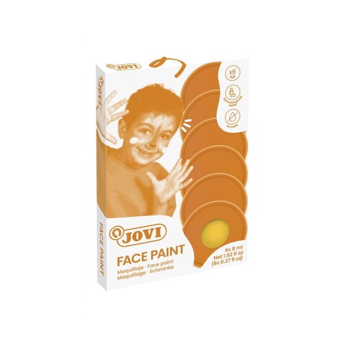 Jovi Estuche de 6 Botes Maquillaje Crema - Hipoalergenico - Base Grasa - Facil Aplicacion - Gran Cobertura - sin Parabenos - Facil de Retirar - Color Amarillo