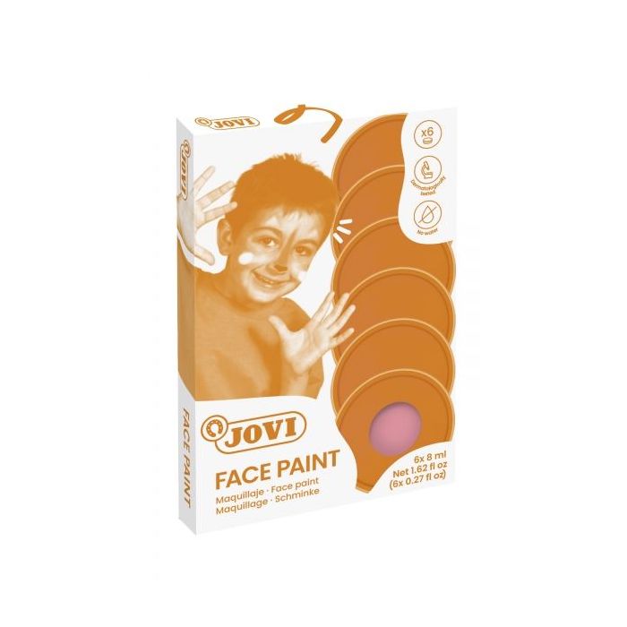Jovi Estuche de 6 Botes Maquillaje Crema - Hipoalergenico - Base Grasa - Facil Aplicacion - Gran Cobertura - 12 Colores Mezclables - sin Parabenos - Retiro Facil - Color Rosa