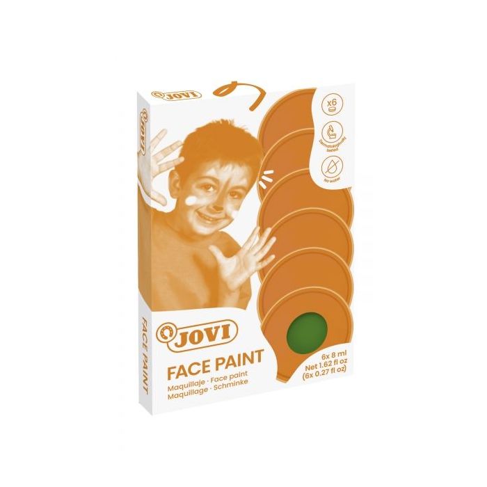 Jovi Estuche de 6 Botes Maquillaje Crema - Hipoalergenico - Base Grasa - Facil Aplicacion - Gran Cobertura - sin Parabenos - Facil de Retirar - Color Verde