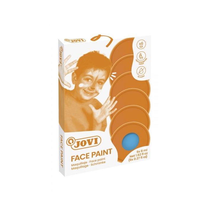 Jovi Estuche de 6 Botes Maquillaje Crema - Hipoalergenico - Base Grasa - Facil Aplicacion - Gran Cobertura - sin Parabenos - Facil de Retirar - Color Azul