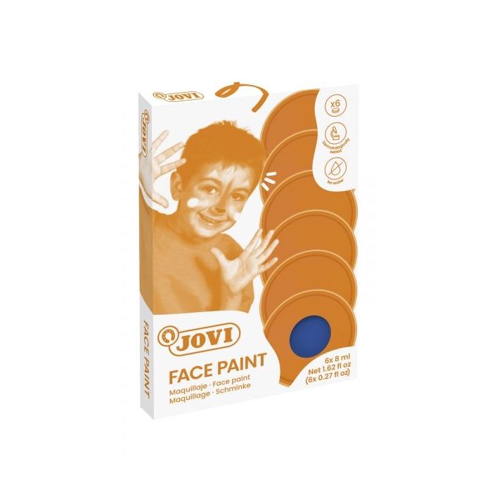 Jovi Estuche de 6 Botes 8ml Maquillaje Crema - Hipoalergenico - Base Grasa - Facil Aplicacion y Retiro - Gran Cubricion - Mezclables - sin Parabenos Ni Alergenos - Color Azul Oscuro