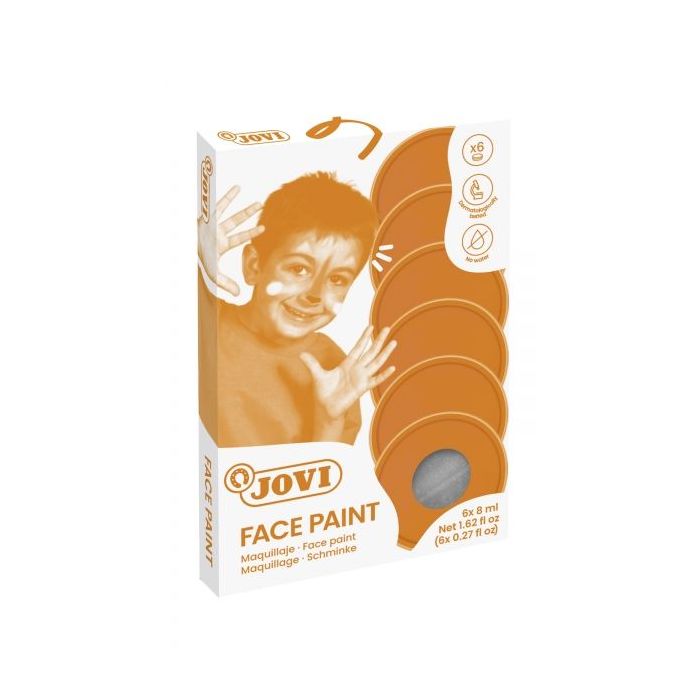 Jovi Estuche de 6 Botes Maquillaje Crema - Hipoalergenico - Base Grasa - Facil Aplicacion - Gran Cobertura - Colores Mezclables - sin Parabenos - Retiro Facil - Secado Rapido - Color Gris