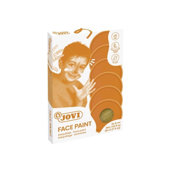 Jovi Estuche de Maquillaje Crema - Hipoalergenico - Base Grasa - Facil Aplicacion - Gran Cobertura - 12 Colores Mezclables - sin Parabenos - Retiro Facil - Secado Rapido - Color Oro