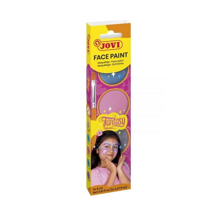 Jovi Fantasy Estuche de Maquillaje Crema - Hipoalergenico - Facil Aplicacion - Incluye Esponja y Pincel - Color Surtido