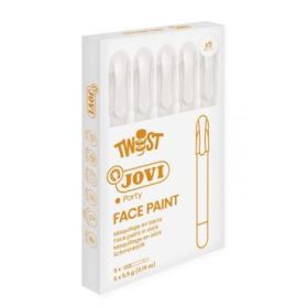 Jovi Twist Stick de Pintura de Cara - Hipoalergenico - Base Agua - Facil Aplicacion - Gran Cobertura - Secado Rapido - Facil de Retirar - Libre de Parabenos y Alergenos - Color Blanco