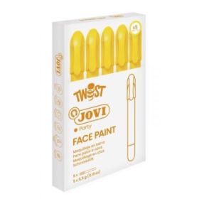 Jovi Twist Stick de Pintura de Cara - Hipoalergenico - Base Agua - Facil Aplicacion - Gran Cobertura - Seca Rapido - Facil de Retirar - sin Parabenos - Color Amarillo