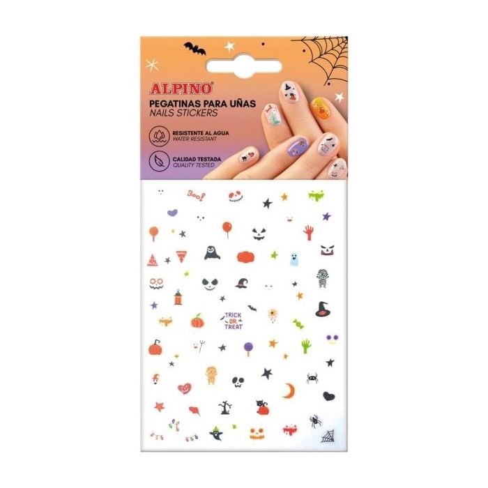 Alpino Pack de Pegatinas para Uñas Halloween - Autoadhesivas - Diseños Terrorificos