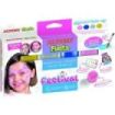 Alpino Fiesta Festival Pack de 4 Botes de Maquillaje Liquido de Diferentes Colores + Pincel + Guia de Ideas - Se Lava con Agua - Testado Dermatologicamente