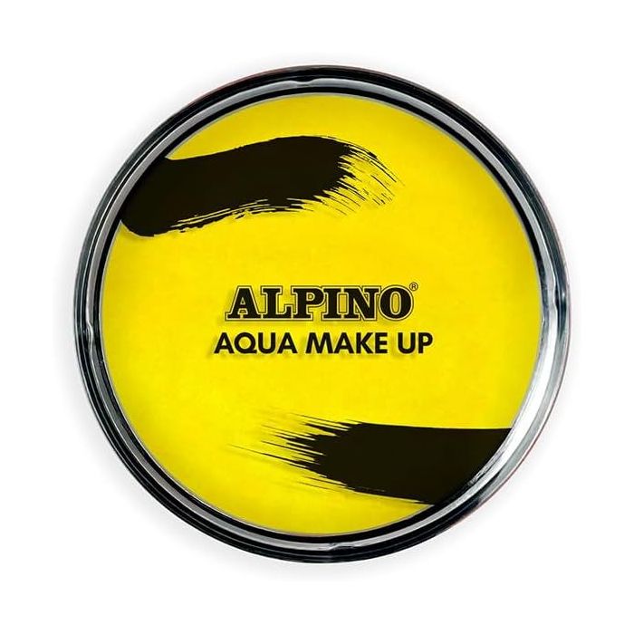 Alpino Aqua Make-up Polvera de Maquillaje Facial Acuarelable - Se Lava con Agua y Jabon - Color Amarillo