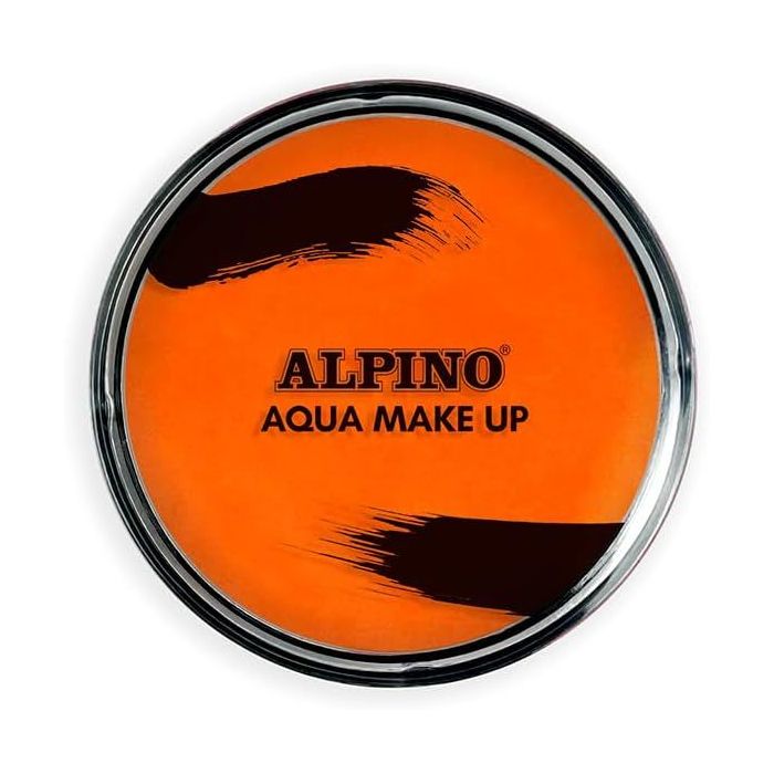 Alpino Aqua Make-up Polvera de Maquillaje Facial Acuarelable - Se Lava con Agua y Jabon - Color Naranja