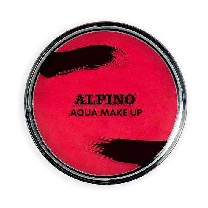 Alpino Aqua Make-up Polvera de Maquillaje Facial Acuarelable - Se Lava con Agua y Jabon - Color Rojo