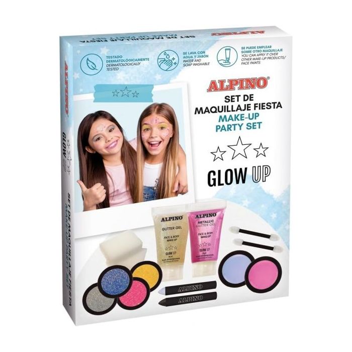 Alpino Set de Maquillaje Fiesta Glow Up - Se Lava con Agua y Jabon - Testado Dermatologicamente - Colores Surtidos