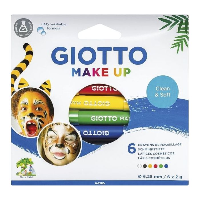 Giotto Make Up Classic Pack con 6 Lapices Cosmeticos - Se Lava con Agua - Dermatologicamente Testado - Colores Clasicos Surtidos