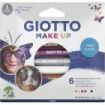 Giotto Make Up Metallic Pack con 6 Lapices Cosmeticos - Se Lava con Agua - Dermatologicamente Testado - Colores Metalicos Surtidos