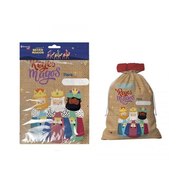Bismark Saco para Regalos con Diseño de Reyes Magos - Etiqueta para Personalizarlo