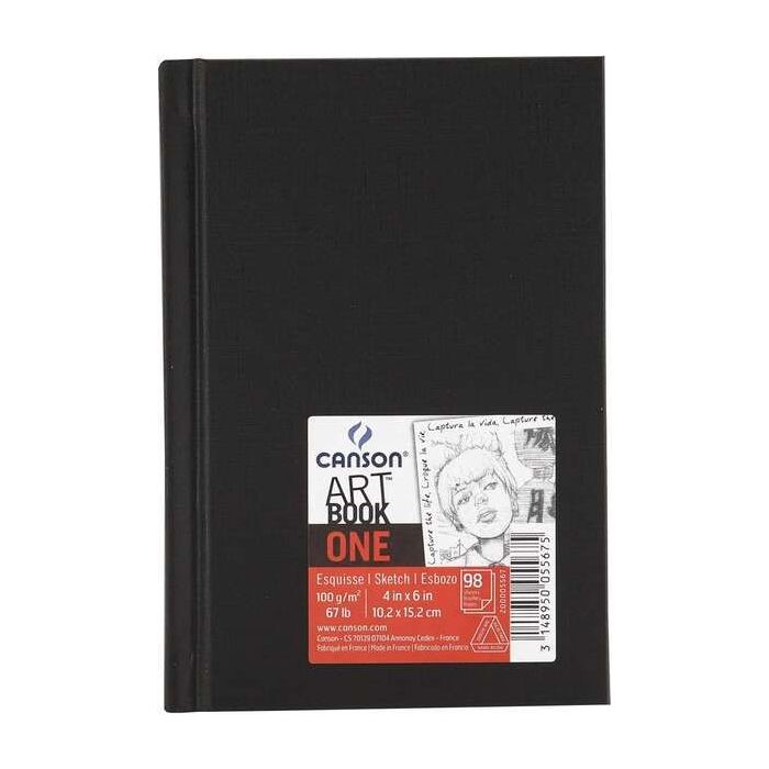 Canson Sketch One Fino Cuaderno de Dibujo con 98 Hojas 100g 10.1x15.2cm - Color Blanco