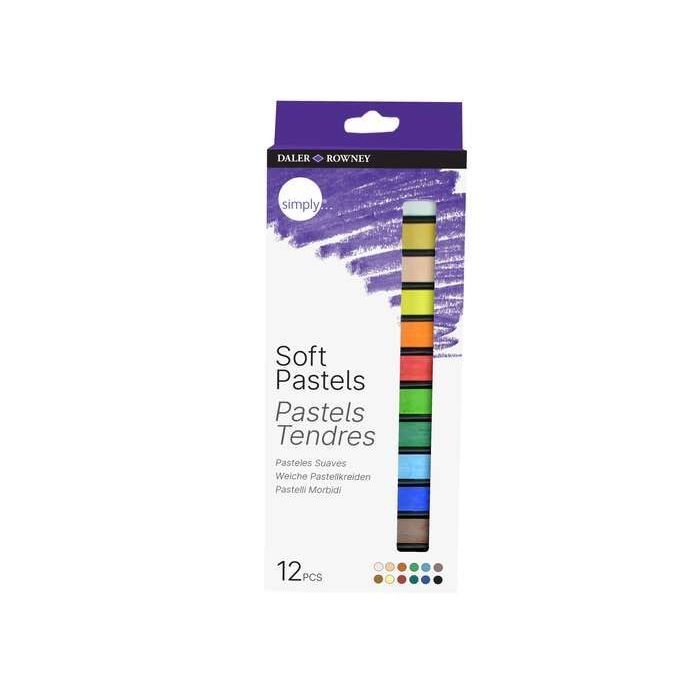 Daler Rowney Pack de 12 Pasteles Blandos - Para Amplia Variedad de Superficies - Facil de Usar - Colores Surtidos