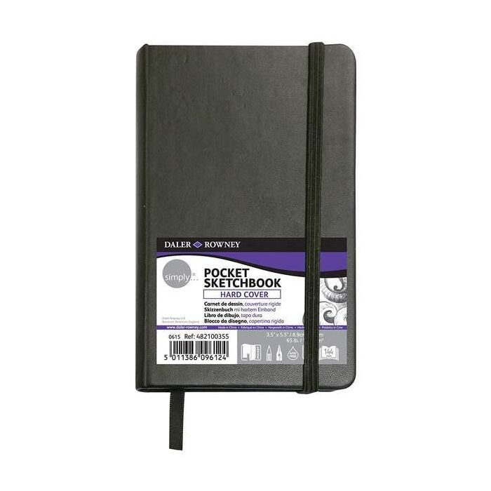 Daler Rowney Simply Cuaderno Cosido - Formato 9x14cm - 72 Hojas de Papel 100g/mg2 - Color Blanco