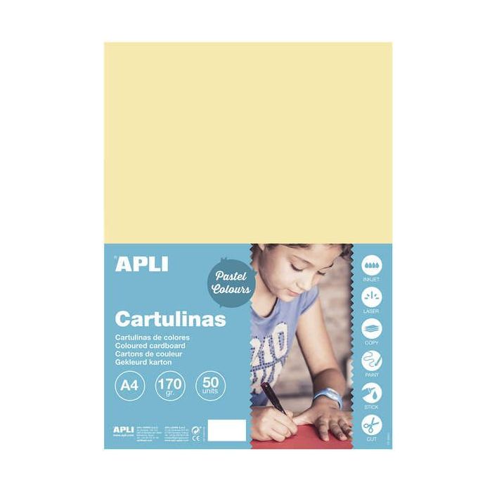 Apli Cartulina Vainilla A4 170g 50 Hojas