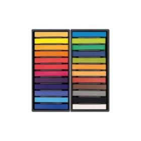 Milan Art Pack de 24 Pasteles Blandos - Colores Intensos y Brillantes - Resistentes a la Luz - Mezclables - Colores Surtidos