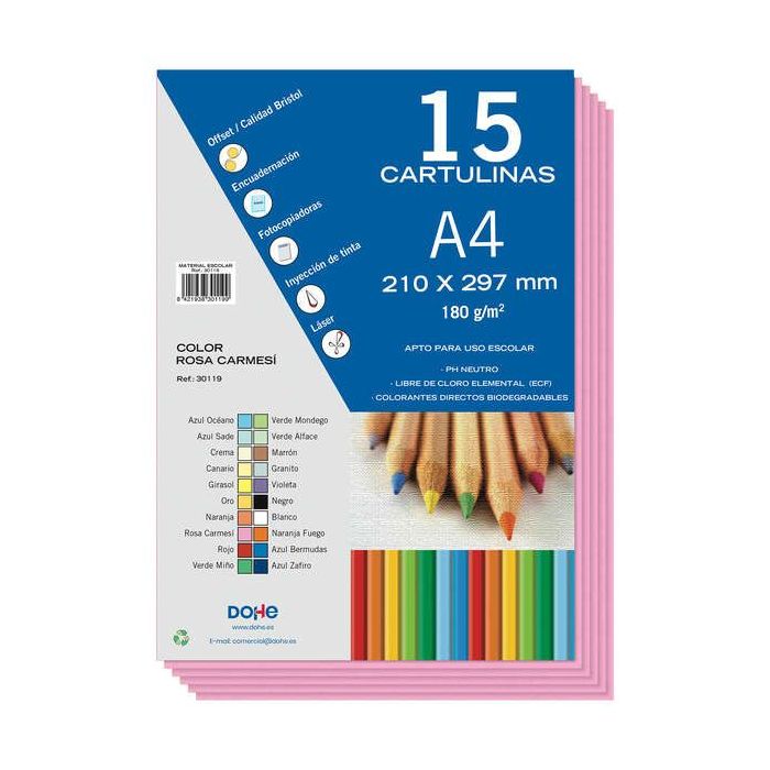 Dohe Cartulinas A4 - 15 Hojas - Ideal para Manualidades y Proyectos Escolares