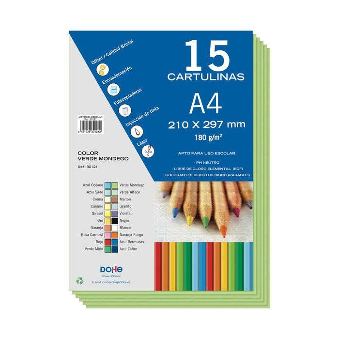 Dohe Cartulinas A4 - 15 Hojas - Ideal para Manualidades y Proyectos Escolares