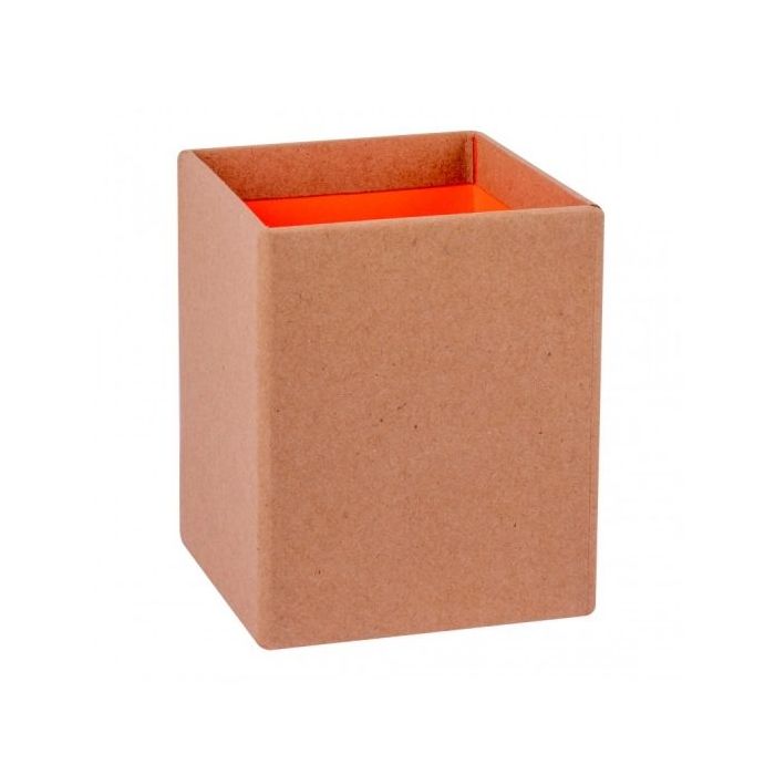 Apli Cubilete Portalapices Fluor Collection - Acabado Kraft - Tacto Suave - Diseño Elegante y Versatil - Color Naranja Fluorescente