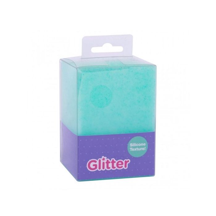 Apli Cubilete de Silicona Portalapices Glitter Collection - Tacto Suave - Resistente y Flexible - Facil de Limpiar - Versatil para Lapices y Cosmeticos - Color Turquesa Purpurina