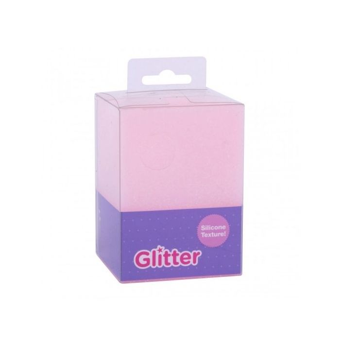 Apli Cubilete de Silicona Portalapices Glitter Collection - Tacto Suave - Resistente y Flexible - Facil de Limpiar - Versatil para Lapices y Cosmeticos - Color Rosa Purpurina