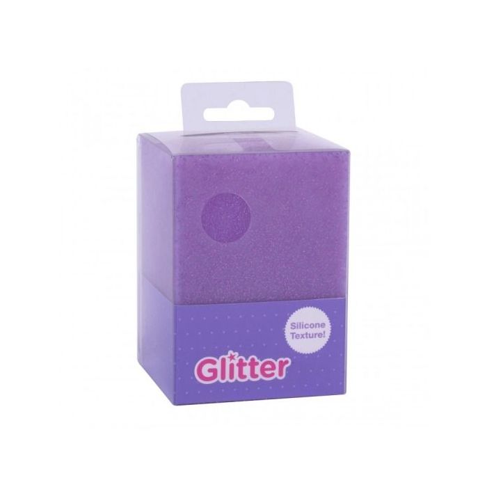 Apli Cubilete de Silicona Portalapices Glitter Collection - Tacto Suave - Resistente y Flexible - Facil de Limpiar - Versatil para Lapices y Cosmeticos - Color Lila Purpurina