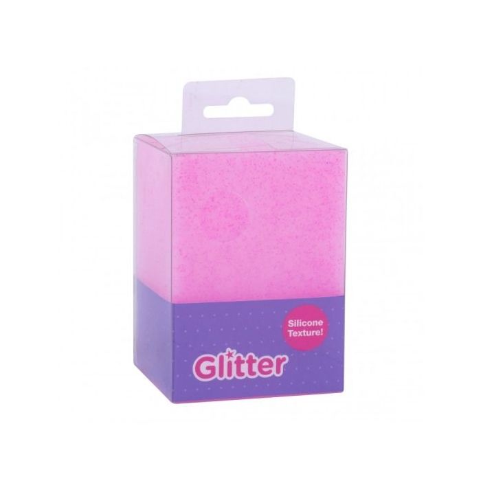 Apli Cubilete de Silicona Portalapices Glitter Collection - Tacto Suave - Resistente y Flexible - Facil de Limpiar - Versatil para Lapices y Cosmeticos - Color Fucsia Purpurina