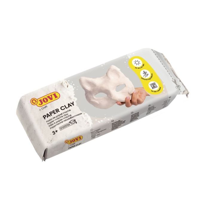 Jovi Patmache Pastilla Pasta de Papel Preparada - Lista para Usar - Secado al Aire - Ligera y Facil de Modelar - No Mancha - Ideal para Figuras y Mascaras - Color Blanco